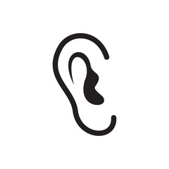 Naklejka premium Ear lobe side view outline logo symbol