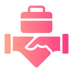 Partnership handshake gradient icon