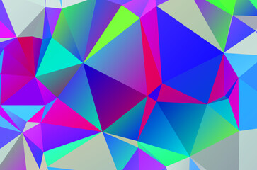 Fototapeta na wymiar Vector, multicolor geometric background. Triangles, triangulation. Geometric mosaic, colored triangles, application in origami style