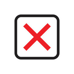 Cancel icon design. red, simple, flat, modern, clean stop, cancel, block, no, stoppage, quit, remove, delete, cancelled icon, vector illustration