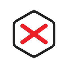 Cancel icon design. red, simple, flat, modern, clean stop, cancel, block, no, stoppage, quit, remove, delete, cancelled icon, vector illustration