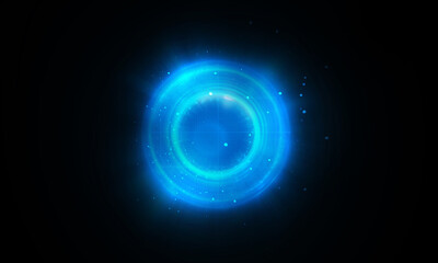 Abstract futuristic background of circle round glowing technology sci fi frame. hud ui