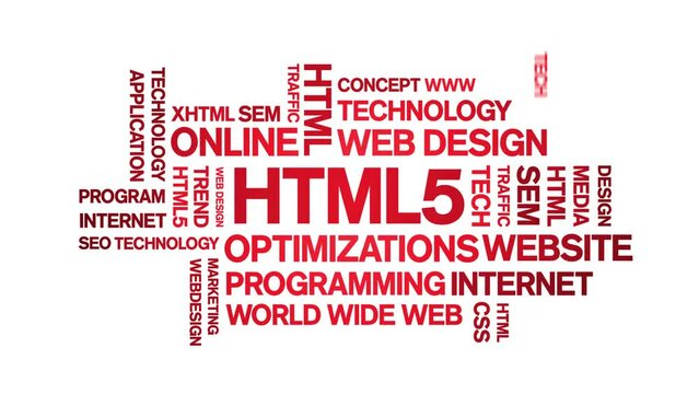 HTML5 animated tag word cloud;text design animation kinetic typography seamless loop.