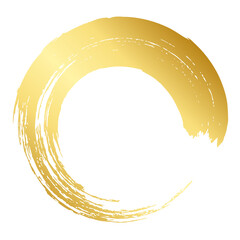 Brush stroke and gold circle element
