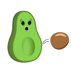 avocado fruit with a departing stone