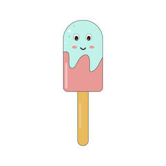 colored ice cream on a popsicle stick