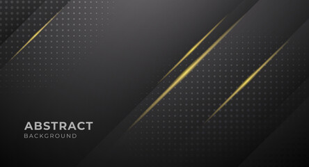 Abstract black and gold background.
with lines template banner