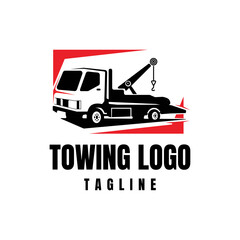 Truck towing logo template. Suitable logo for business related to automotive service business industry