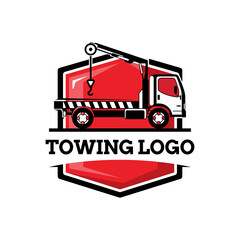 Truck towing logo template. Suitable logo for business related to automotive service business industry