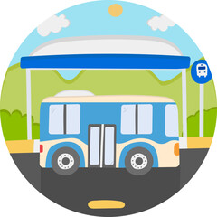 Bus flat icon,linear,outline,graphic,illustration