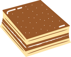 Yummy Choco Tiramisu Bakery Illustration 