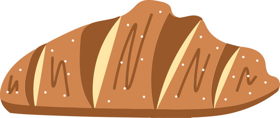 Yummy Choco Croissant Bakery Illustration 