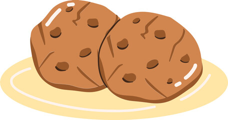  Yummy Choco Cookies Bakery Illustration 
