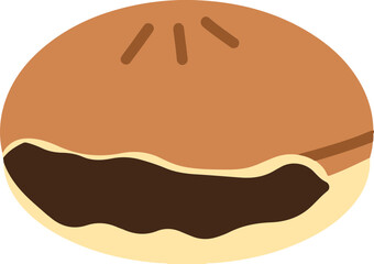 Yummy Choco Bun Breads Bakery Illustration 