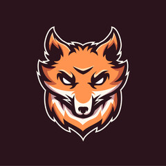 head fox mascot logo gaming vector illustration