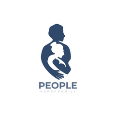 Family icon, Love care design with family design vector, hug people icons