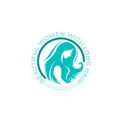 Beauty salon logo vector, Girl and simple logo