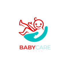Baby care logo template, baby logo design, love care icon