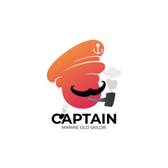 Sailor captain logo, abstract logo template