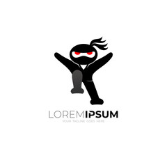 Cartoon ninja logo and business card,