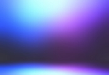 Night diffused light illuminated empty room 3d render deep blue violet gradient. Polished wall and floor texture.