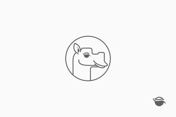 Illustration vector graphic of camel and coffee. Good for logo