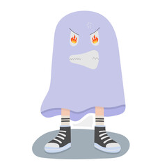 Angry flat icon,linear,outline,graphic,illustration