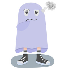 Confused flat icon,linear,outline,graphic,illustration