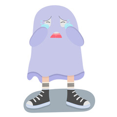 Cry flat icon,linear,outline,graphic,illustration