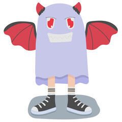 Devil flat icon,linear,outline,graphic,illustration