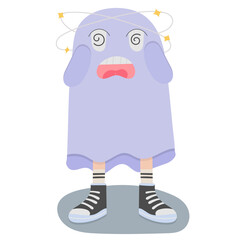 Dizzy flat icon,linear,outline,graphic,illustration