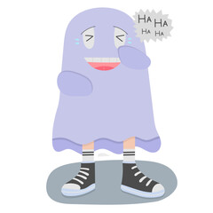 Laugh flat icon,linear,outline,graphic,illustration