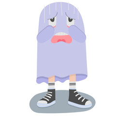 Scared flat icon,linear,outline,graphic,illustration