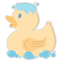 Rubber Duck flat icon,linear,outline,graphic,illustration