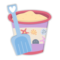 Sand Bucket flat icon,linear,outline,graphic,illustration