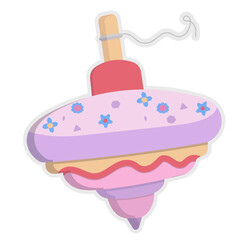 Spinning Top flat icon,linear,outline,graphic,illustration