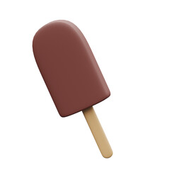3d object Rendering of Chocolate icecream icepop icon isolated .