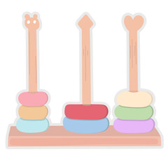 Stacker flat icon,linear,outline,graphic,illustration