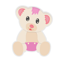 Teddy Bear flat icon,linear,outline,graphic,illustration