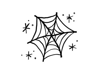 Fototapeta premium Spider web illustration for Halloween day poster advertising. illustration template for poster, social network, banner, cards.