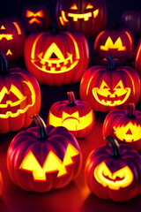 Fototapeta premium Many halloween pumpkins