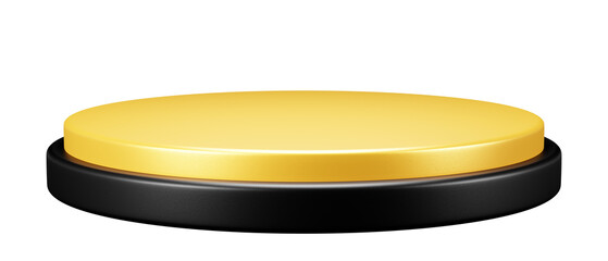 Gold and black cirlce Luxury podium platform 3d rendering for product presentation award