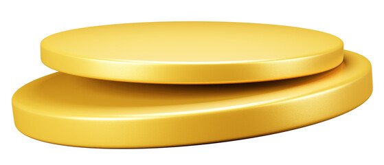 Gold Luxury circle podium platform 2 layers 3d rendering for product presentation award