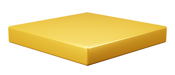 Gold luxury square podium platform 3d rendering for product presentation award