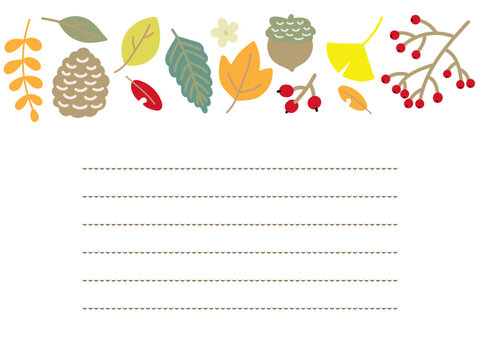 秋の落ち葉のお手紙フレーム