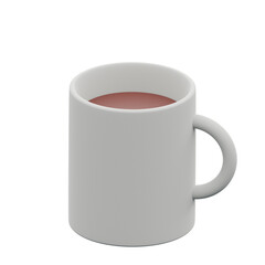 3d object Rendering of Coffee Mug icon isolated .