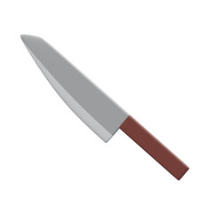 3d object Rendering of kitchen Cooking Knife blade icon isolated .
