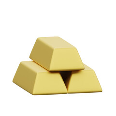 3d object Rendering of group of Gold bar icon isolated. rich