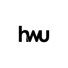hwu lettering initial monogram logo design