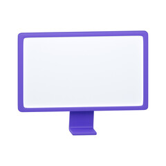 3d Rendering of blank monitor object isolated on white.